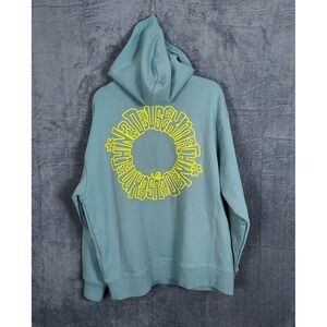 Deus Ex Machina‎ Records Men's Medium Aqua Hoodie Sweatshirt Graphic 90's Y2K